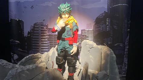 「僕のヒーローアカデミア」animation展 全面戦争編 フォトスポット キャラクターパネル 劇中名シーン再現 デク立像展示 My