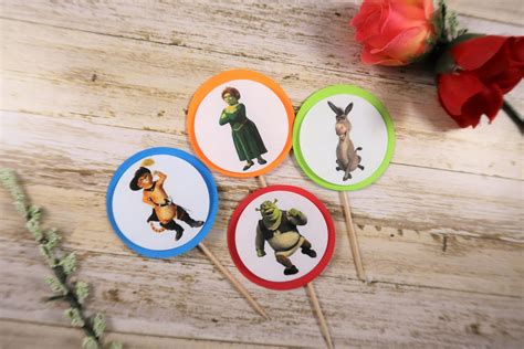 Shrek Cupcake Toppers Shrek Inspired Party Supplies Shrek Etsy Singapore