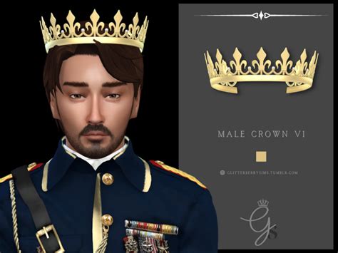 Male Crown | Glitterberry Sims in 2024 | Sims, Sims 4, Male crown