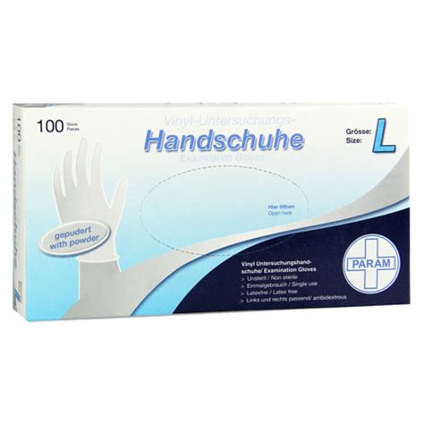 HANDSCHUHE Einmal Vinyl gepudert L 100 Stück medpex