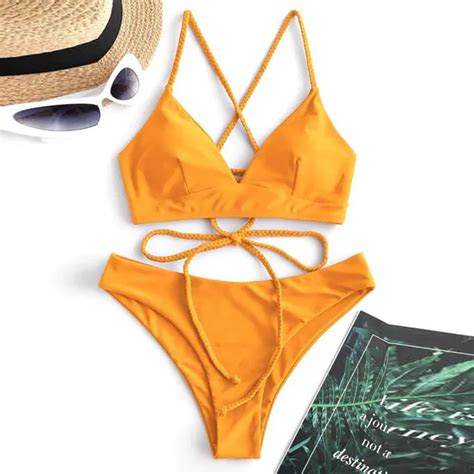 Bikini Bademode F R Frauen Micro Bikini Set Cut Out Bandage Badeanzug Push Up Sommer Sonne