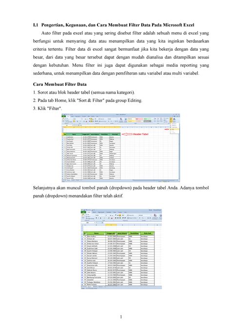 Filter Data Pada Microsoft Excel Notes I Pengertian Kegunaan Dan