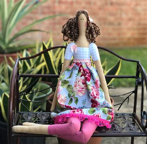 Tilda Doll Handmade Rag Doll Cloth Doll Textile Doll Blue Pink Etsy