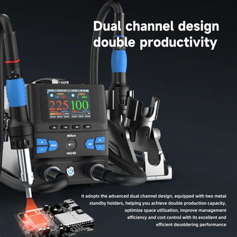 H D Dual Channel Hot Air Rework Station Hot Air Gun For Bga Rework Aixun Aixun