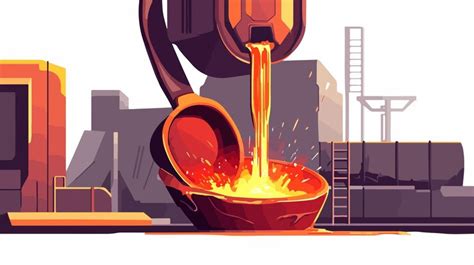 Iron Smelting Process In Foundry Furnace Industrial Steel Production