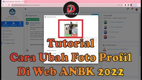 Tutorial Cara Ubah Foto Profil Di Web ANBK 2022 YouTube