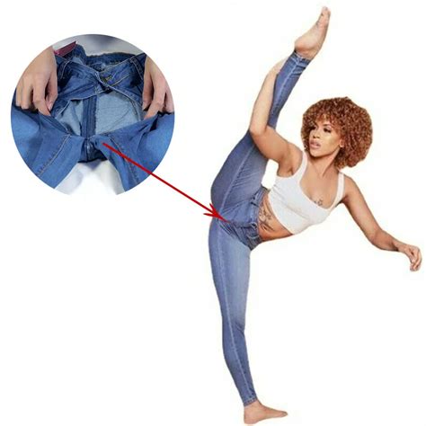 Woman Sexy Open Crotch Yoga Skinny Crotchless Jeans Pants Hide Zipper Couple Outdoor Sex Costume