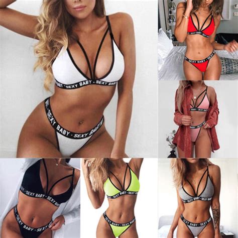 Sexy Women Push Up Bra Set Nightwear G String Underwear Sleepwear Bikini Thong EBay