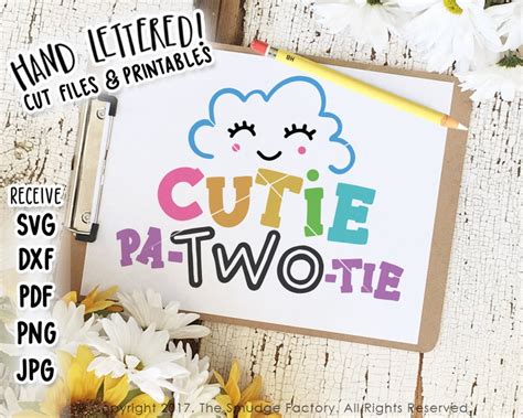 Cutie Pa Two Tie Svg Cut File 2nd Birthday Cutie Patootie Etsy