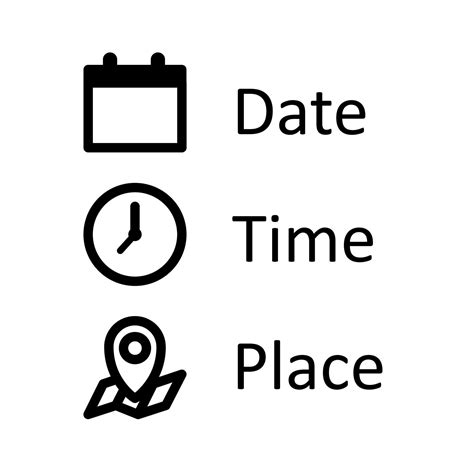 Date Time Address Or Place Icons Symbol 14008232 Vector Art At Vecteezy