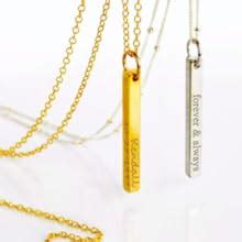 Amazon Personalized D Bar Necklace Dainty Sided Vertical Bar