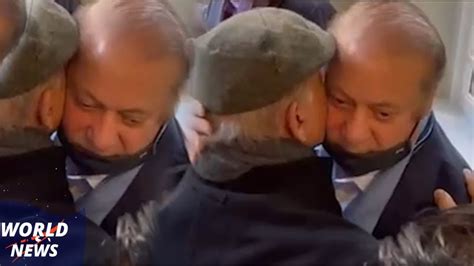 Nawaz Sharif And Shehbaz Sharif Kiss Hug Each Other As Pm Departs For