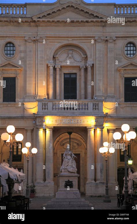Malta Valletta National Library Queen Victoria Statue Republic