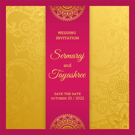 Royal Hindu Wedding Card Template 691501 Vector Art at Vecteezy