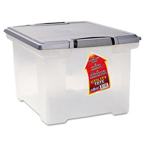 Storex Tote Clear Storage Box With Lid