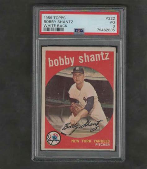 1959 Topps White Back 222 Bobby Shantz For Sale Online EBay