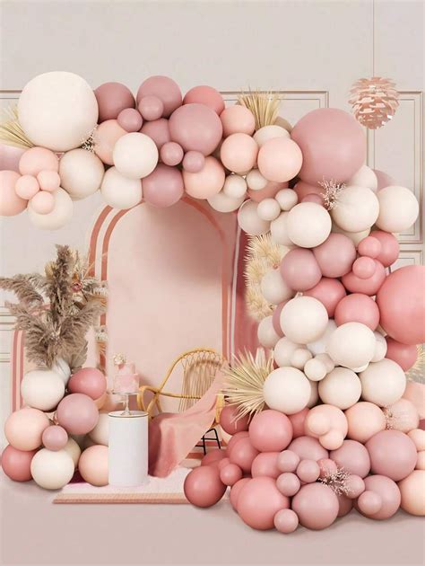 Pcs Boho Balloon Arch Garland Kit Dusty Pink Nude Ivory White Balloons For Bridal Shower