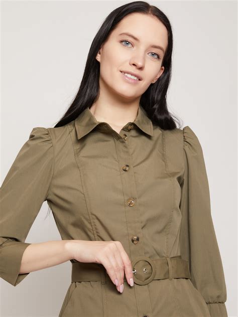 Платье рубашка 021218259221, цвет Хаки, артикул 021218259221 - купить в ...