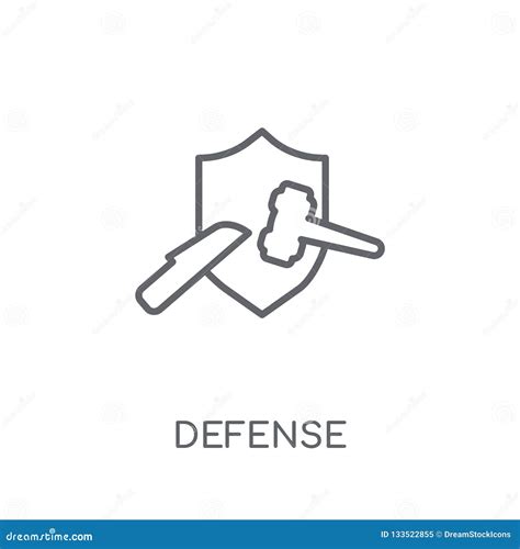 Defensie Lineair Pictogram Modern Het Embleemconcept Van De