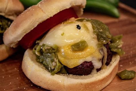 Smoked Hatch Chile Cheeseburgers