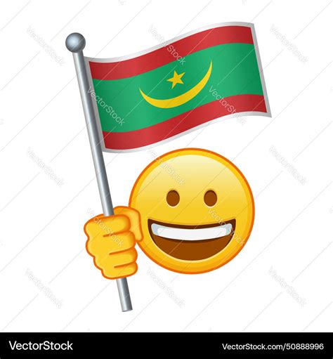 emoji  mauritania flag large size  yellow royalty  vector