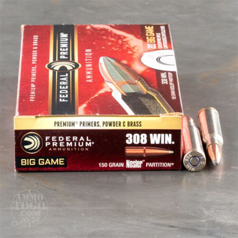 308 Winchester 7 62X51 Nosler Partition Ammo For Sale By Federal 20