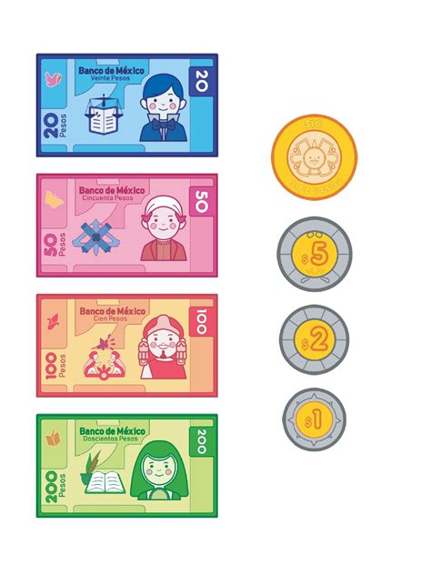 Monedas Y Billetes Para Imprimir Juegos De Dinero Imprimir Sobres