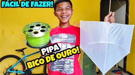 Como Fazer Uma Pipa Bico De Ouro De Sacola Que Voa Muito Youtube