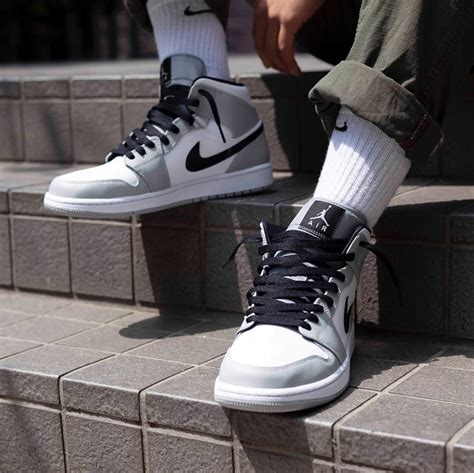 Jordan 1 Mid Light Smoke Grey Men S Fashion Footwear Sneakers On