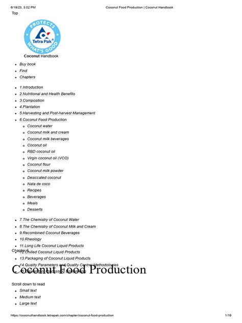 Coconut Food Production Coconut Handbook Pdf Coconut Oil