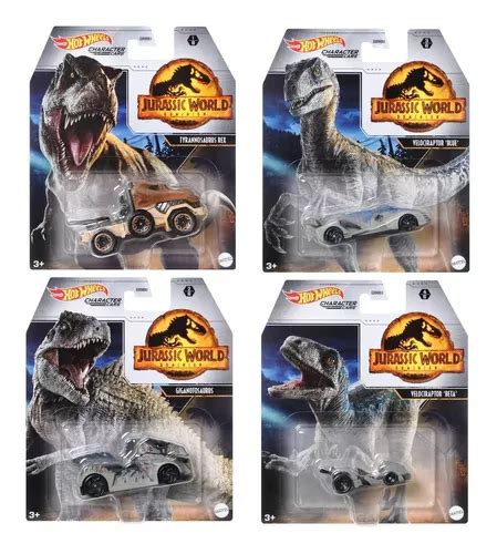 Hot Wheels Jurassic World Character Car Velociraptor Blue P