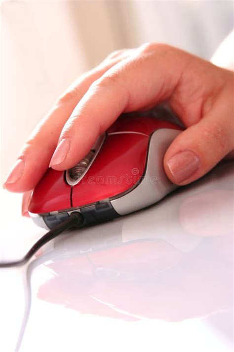 Computer Mouse With Hand Stock Image Image Of Office 5950747