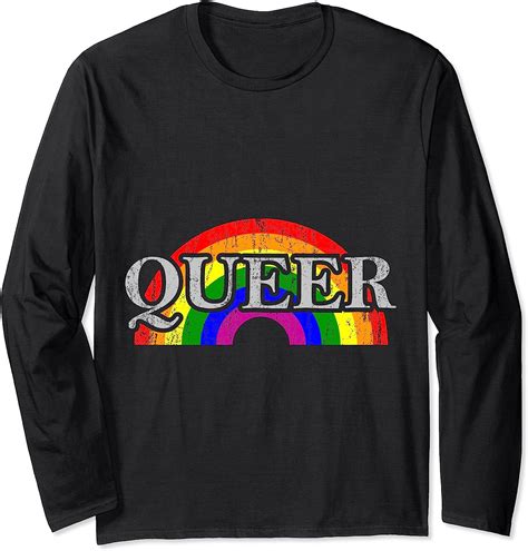 Queer Lgbt Pride Gay Pride Month Lgbtq Flagge Langarmshirt Amazon De Bekleidung