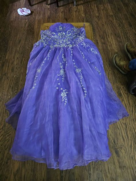 Princess Ball Gown Purple Prom Dresses Gem