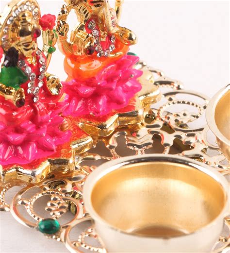 Buy Multicolour Metal Lakshmi Ganesh Haldi Kumkum Holder By Itiha