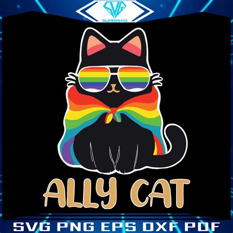 LGBT Ally Cat Be Kind Gay Rainbow Funny LGBTQ Svg Cutting File