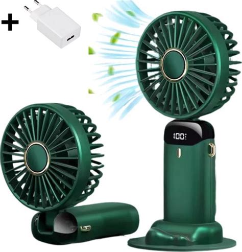 Cocho Draagbare Hand Ventilator Groen Airco Verkoeling Standen Usb