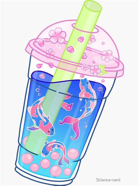 Sakura Bubble Tea Sticker For Sale By Science Nerd Cute Food Drawings Cute Kawaii Drawings