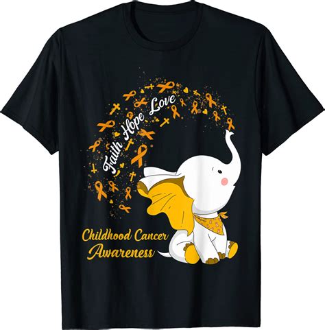 Faith Hope Love Childhood Cancer Awareness Gold Ribbon 2023 Shirt