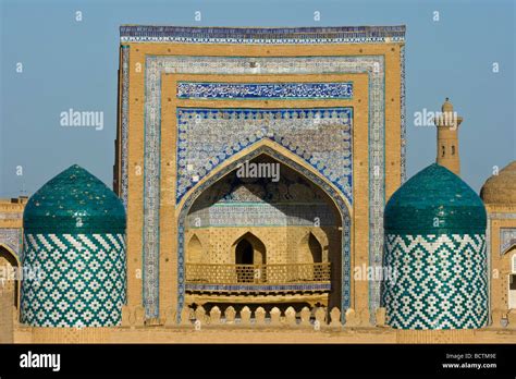 mukhammed rakhim khan madrassa  khiva uzbekistan stock photo alamy