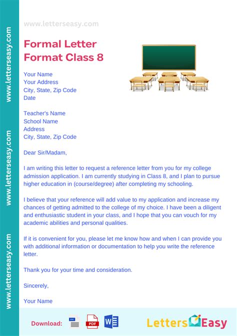 17 Formal Letter Format Class 8 Components Tips Examples Letters Easy