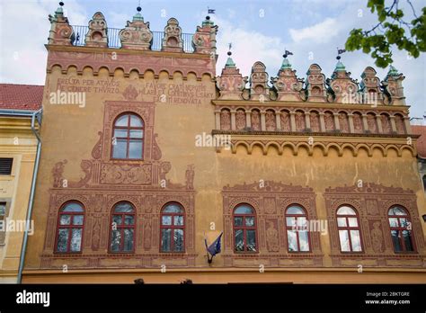 Historical Buildings In Square In Levoca In Slovakia Stock Photo Alamy