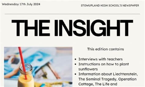Stowupland High School Newspaper Club The Insight