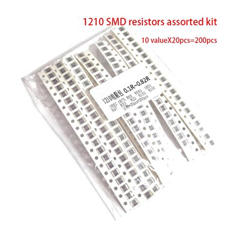 200pcs 5 1210 Smd Resistors Assorted Kit Set 10 Valuex20pcs 200pcs