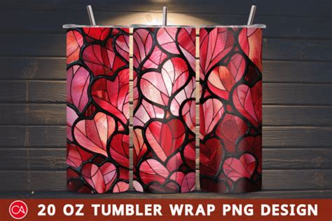 Stained Glass Valentines Oz Tumbler Graphic By Craft Fair Creative