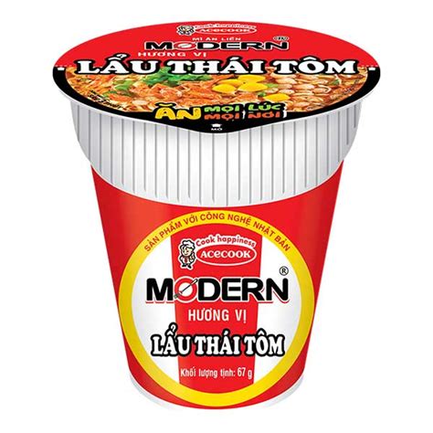 Acecook Thai Shrimp Hot Pot Flav Cup Noodle Mì Lẩu Thái Tôm Acecook x g Đức Thành INC