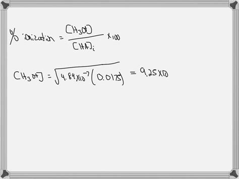 Solved The Acid Dissociation Constant For A Weak Acid Ha Is X