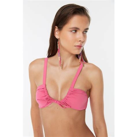 Trendyol Pink Ruffle Detailed Bikini Top Eponuda