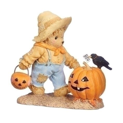 Cherished Teddies 132853 Tommy Halloween w Pumpkin Figurine