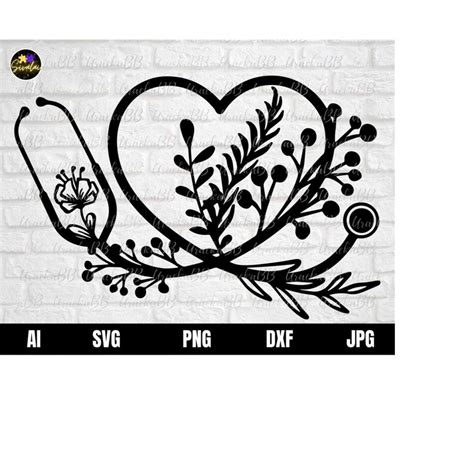 Flower Stethoscope Svg Floral Stethoscope Svg Nursing Svg Inspire